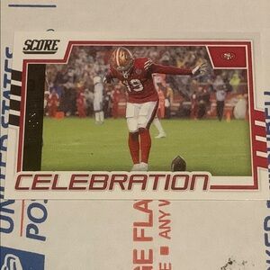 Deebo Samuel Score Celebration Football Trading Card